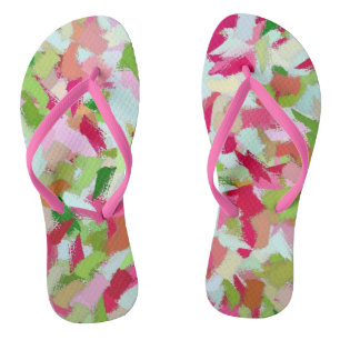 Chanclas Colas rosas y verdes