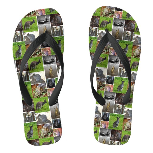 Chanclas Collage australiano sobre vida silvestre, (Plantilla)