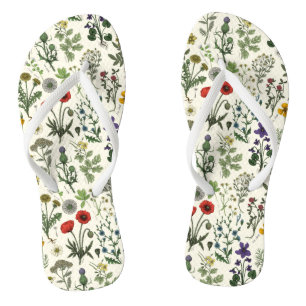 Chanclas Collage de flores silvestres