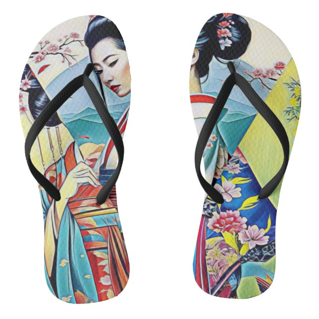 CHANCLAS COLLAJE DE DISEÑADOR PRIMAVERA ASIÁTICA (Plantilla)