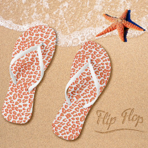 Chanclas Color ámbar e impresión de leopardo blanco