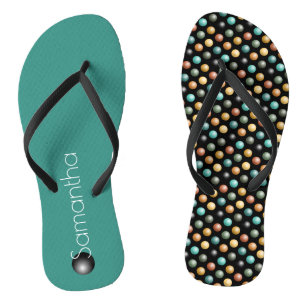 Chanclas Color barroco cálido Patrón de puntos 3D