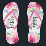 Chanclas Color de agua rosa Madera floral luce luna de miel<br><div class="desc">La Madera Floral De Color De Agua Rosa Se Ve Rústica Flip Flop Luna De Miel.</div>