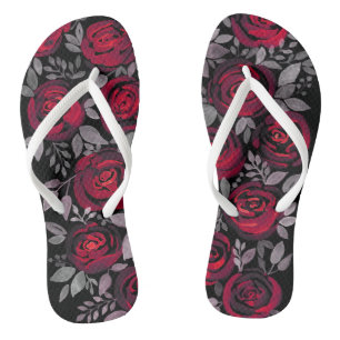 Chanclas Color de la rosa roja, acuarela