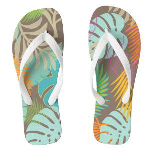 Chanclas Color del fondo de la selva tropical de PixDezines