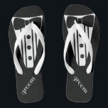 Chanclas Color del personalizar Tuxedo<br><div class="desc">El toque perfecto para su playa o boda junto a la piscina. PERSONALIZAR EL COLOR- flip flops con un esmoquin formal blanco, camisa blanca e imagen de corbata de arco. Tu novio se casará con estilo con estos "Flip-Flops formales de Tuxedo" ¡Añade un estilo de vestido boda a la novia!...</div>