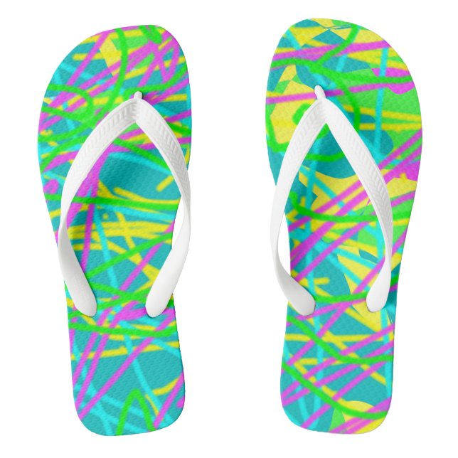 Chanclas Colorea mis sueños Garabato Patrón Expresivo  (Plantilla)