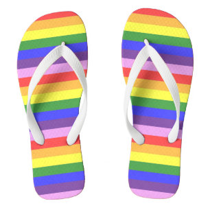 Chanclas Colores brillantes de la franja arcoiris de excele
