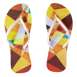 Chanclas Colores cálidos Formas geométricas angulares Guay