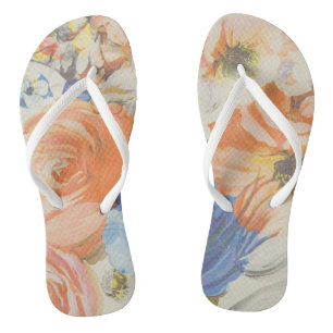 Chanclas Colores de agua pastel Afiche Bouquet de flores