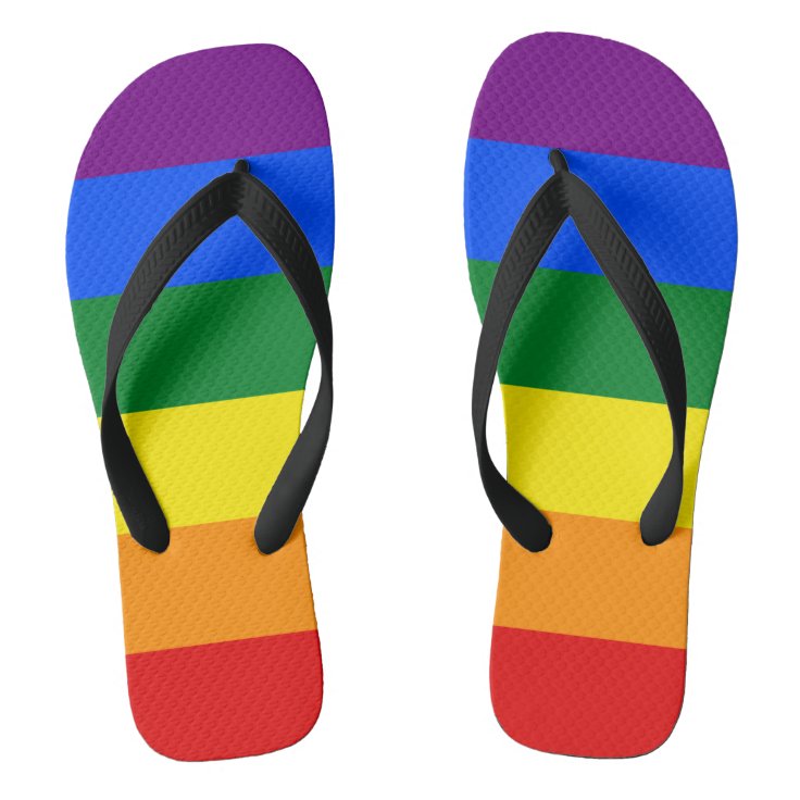 Chanclas Colores del arco iris de la bandera del orgullo | Zazzle.es