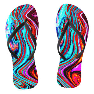 Chanclas Colores dinámicos vibrantes patrón abstracto