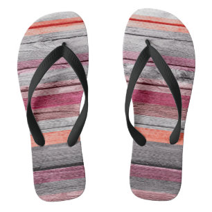 Chanclas Colores Vintage Rayas Madera Aspecto #2