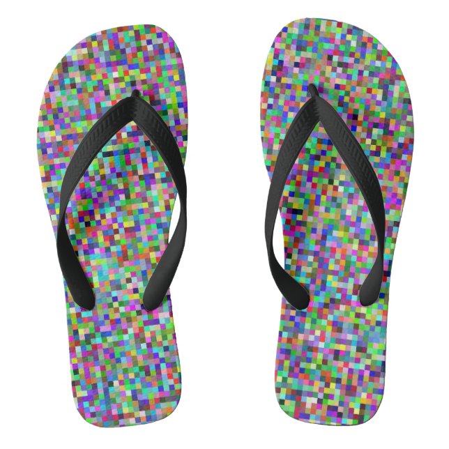 Chanclas Colorful Pixel Squares Background Pattern (Plantilla)
