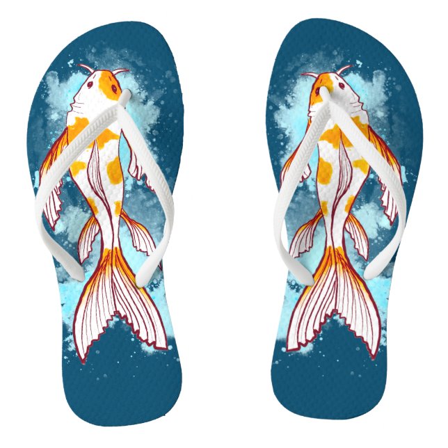 Chanclas Colorida acuarela Koi Fish Flip Flops (Plantilla)