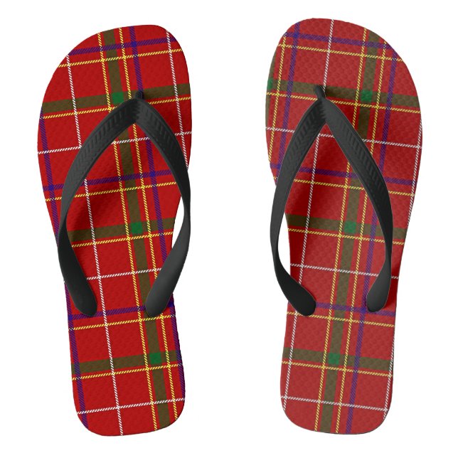Chanclas Colorida Red Tartan Plaid (Plantilla)