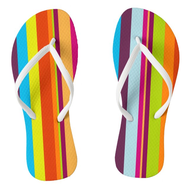 Chanclas Coloridas Flip Flops de rayas (Plantilla)
