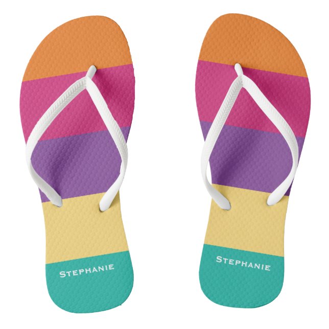 Chanclas Coloridas franjas abstractas de color verde amaril (Plantilla)