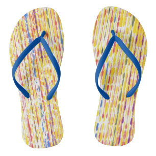 Chanclas Coloridas gotas de lluvia rayas arcoiris FlipFlops