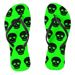 Chanclas Coloridas neonazas verdes negras patrón mujeres