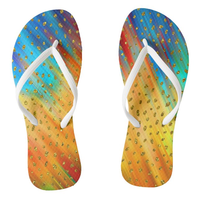 Chanclas Colorido Oro Abstracto Flip Flops (Plantilla)