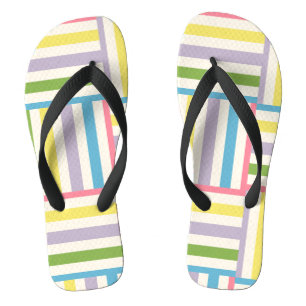 Chanclas Colorido patrón de bloques de rayas de verano