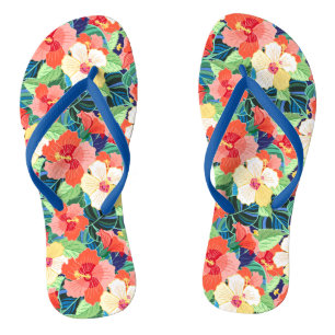 Chanclas Colorido patrón de Hibiscus