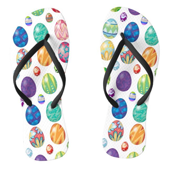 Chanclas Colorido patrón de Huevos Modernos de Pascua | Vac (Plantilla)