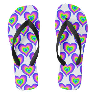 Chanclas Coloridos corazones arcoiris Orgullo amor Flip Flo