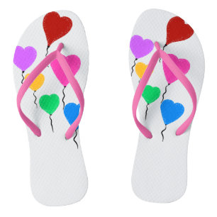 Chanclas Coloridos globos de corazón volador Flip Flops