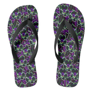 Chanclas Columbina en las flores del patrón de neón Flip Fl