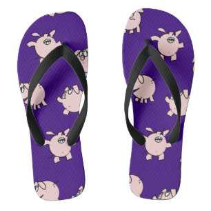 Chanclas Cómics de Dibujos Animados Divertidos Cerdo Elige