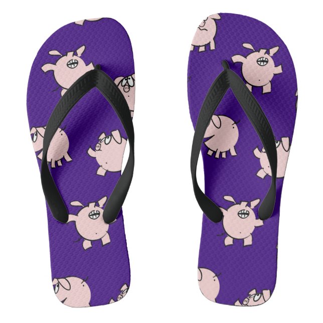 Chanclas Cómics de Dibujos Animados Divertidos Cerdo Elige  (Plantilla)