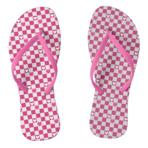 Chanclas Comprobadores y corazones rosados