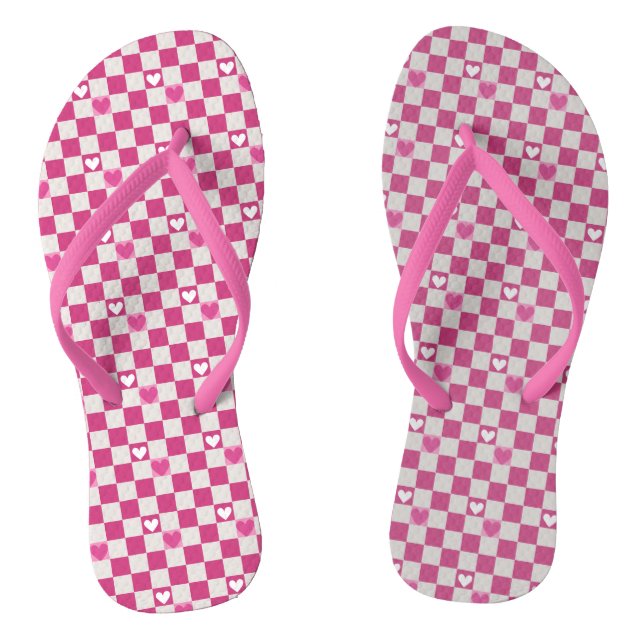 Chanclas Comprobadores y corazones rosados (Plantilla)