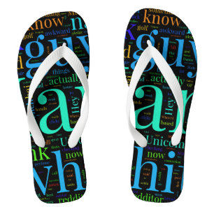 Chanclas con diseño de nombre repetido personaliza