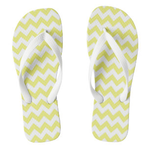 Chanclas con estampado de chevron amarillo