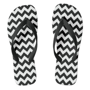 Chanclas con estampado de Chevron negro