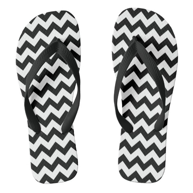 Chanclas con estampado de Chevron negro (Plantilla)