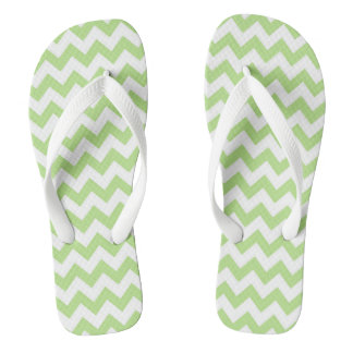 Chanclas con estampado de chevron verde claro