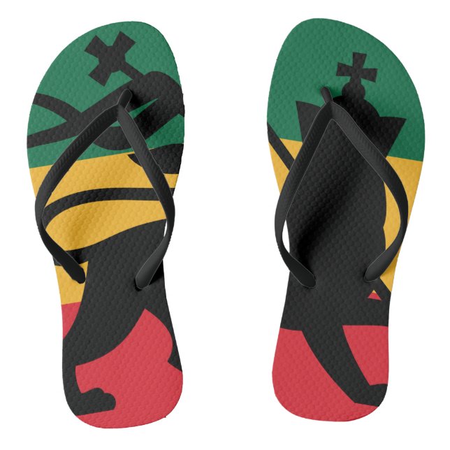 Chanclas con estampado de León de Judá Rasta (Plantilla)