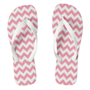 Chanclas con estilo patrón de Chevron rosa