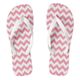Chanclas con estilo patrón de Chevron rosa