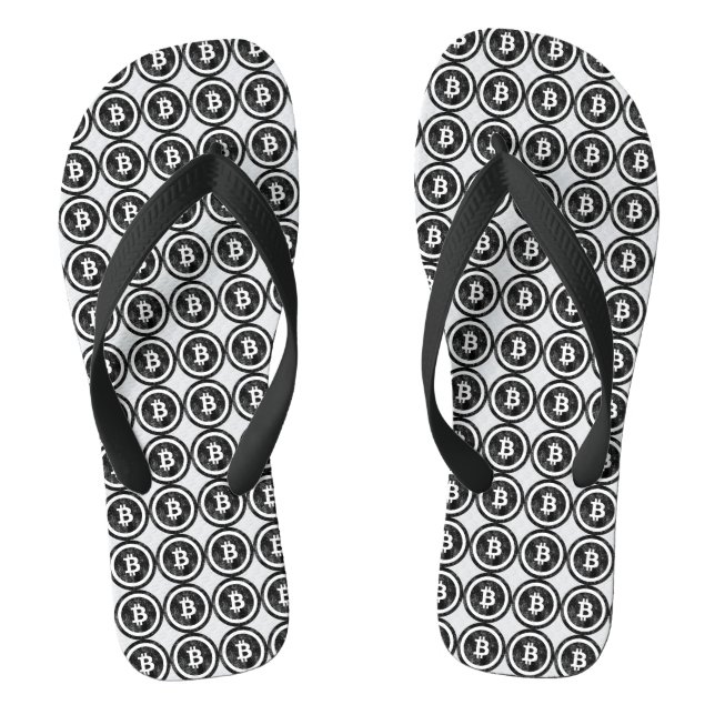 Chanclas con logo de moneda negra estropeada de Bi (Plantilla)