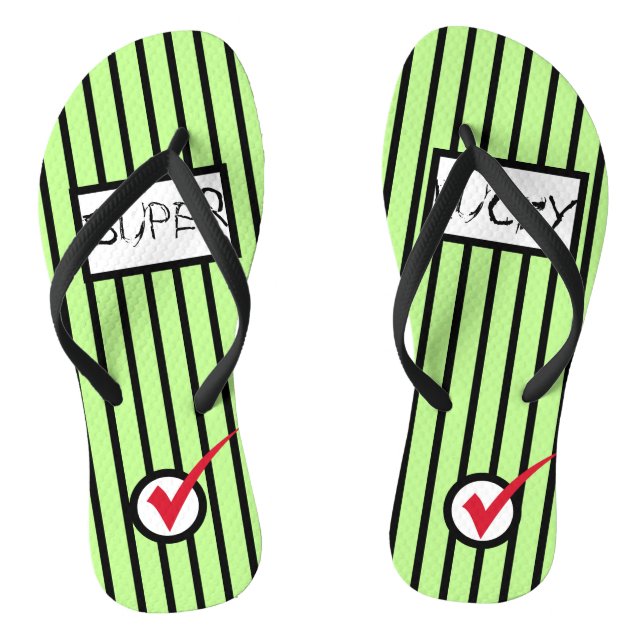 Chanclas con Marca de Verificación Super Afortunad (Plantilla)