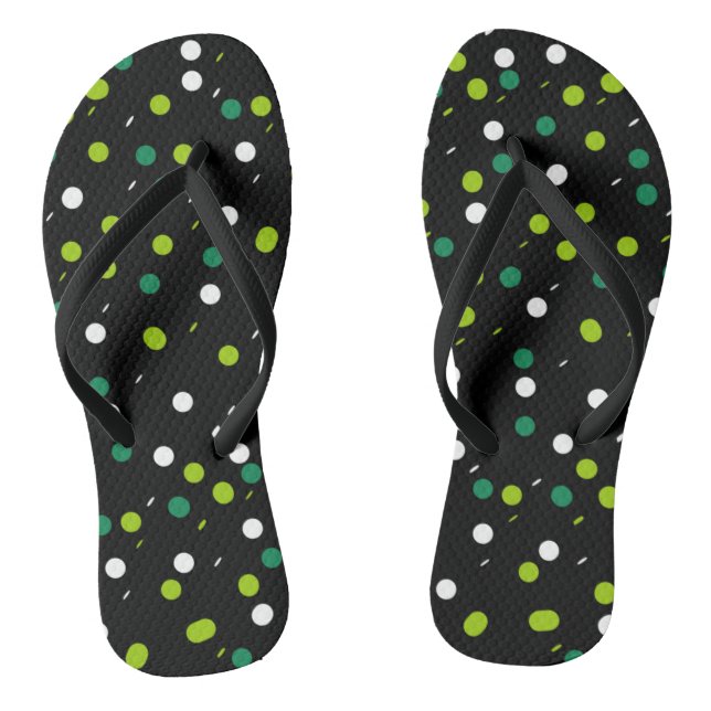 Chanclas con patrón de formas blancas y verdes lim (Plantilla)
