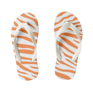 Chanclas con raya naranja lindas para niños