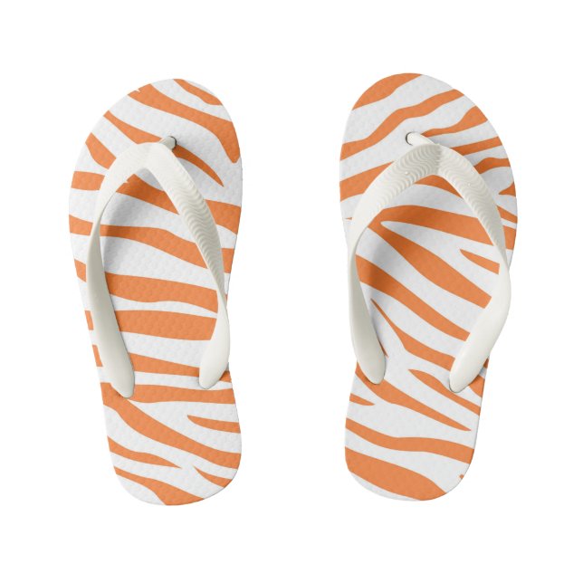 Chanclas con raya naranja lindas para niños (Plantilla)