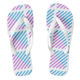 Chanclas con rayas diagonales de dos tonos púrpura