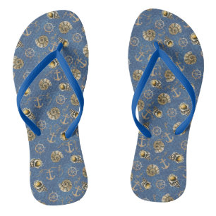 Chanclas conchas de color azul acuático
